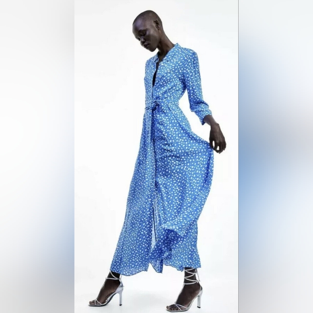 ZARA Blue Marilyn Shirt Dress